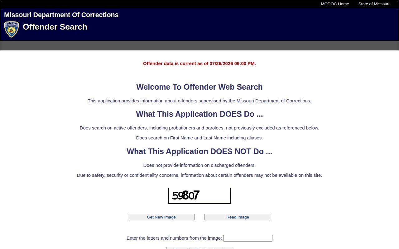 Worth County released inmates Missouri DOC active offender search